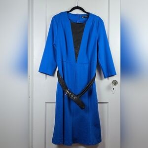 NY&C Blue Knit Belted Dress XL